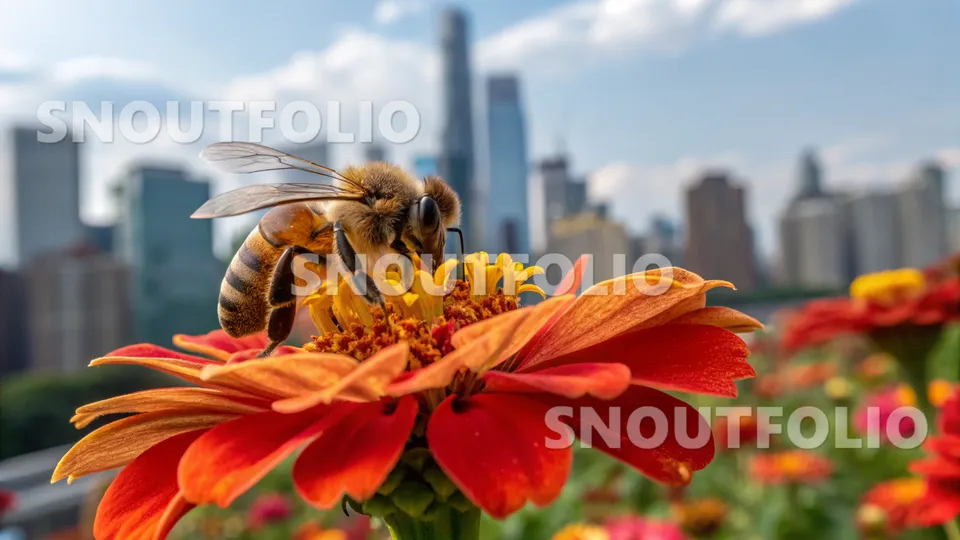 Bold Portrait of the Apis mellifera