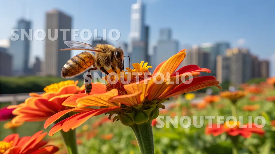 Vivid Pose of the Apis mellifera