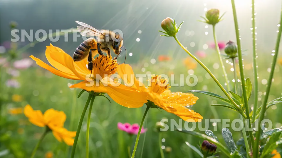 Noble Silhouette of the Apis mellifera