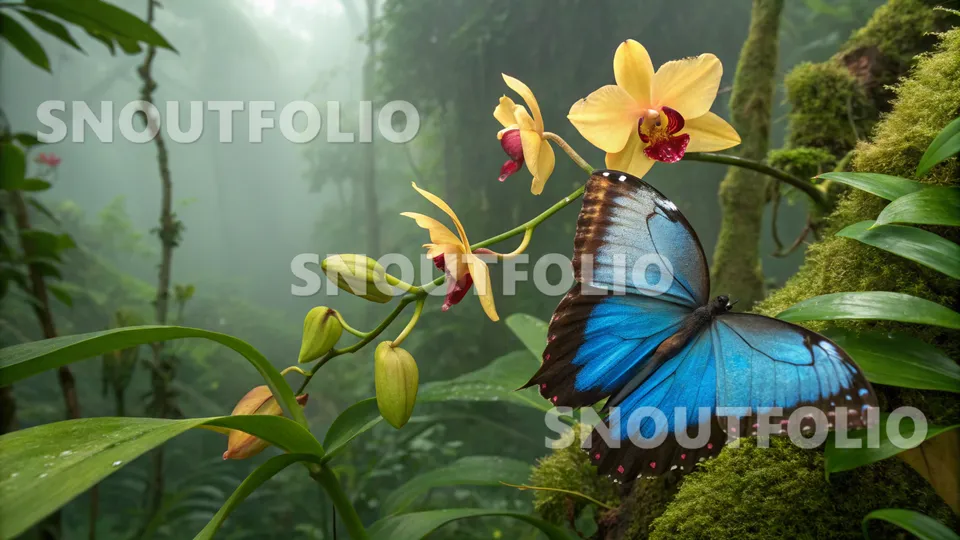 Elegant Companion of the Blue Morpho