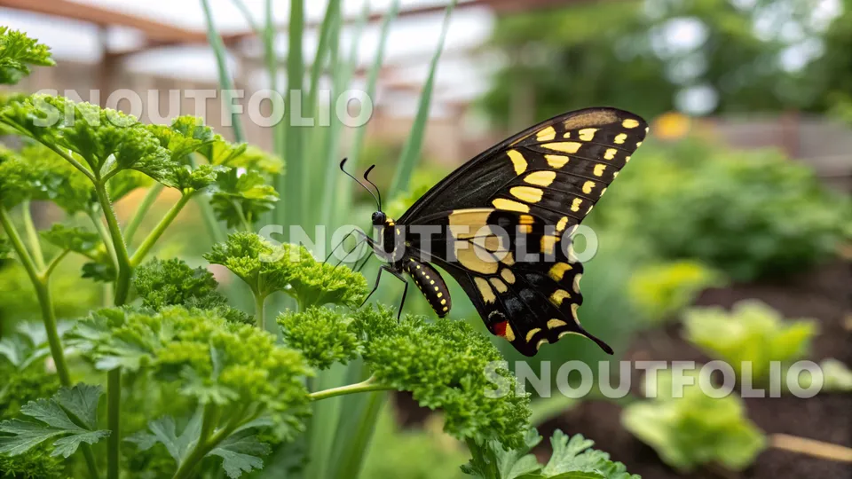Bright Silhouette of the Black Swallowtail