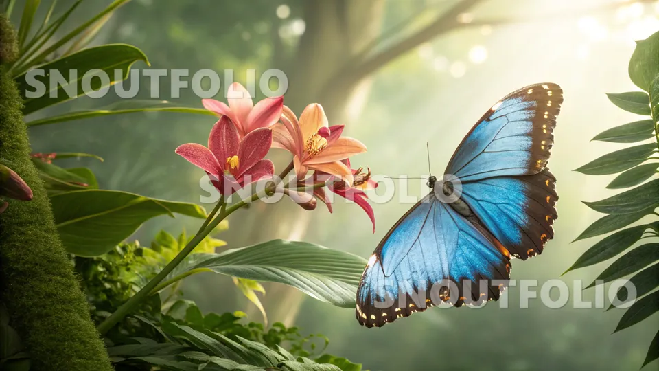 Serene Aura of the Blue Morpho