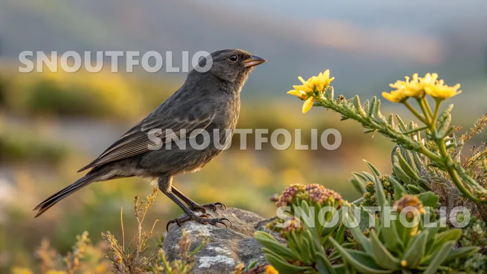 Noble Silhouette of the Ebony Isle Canary