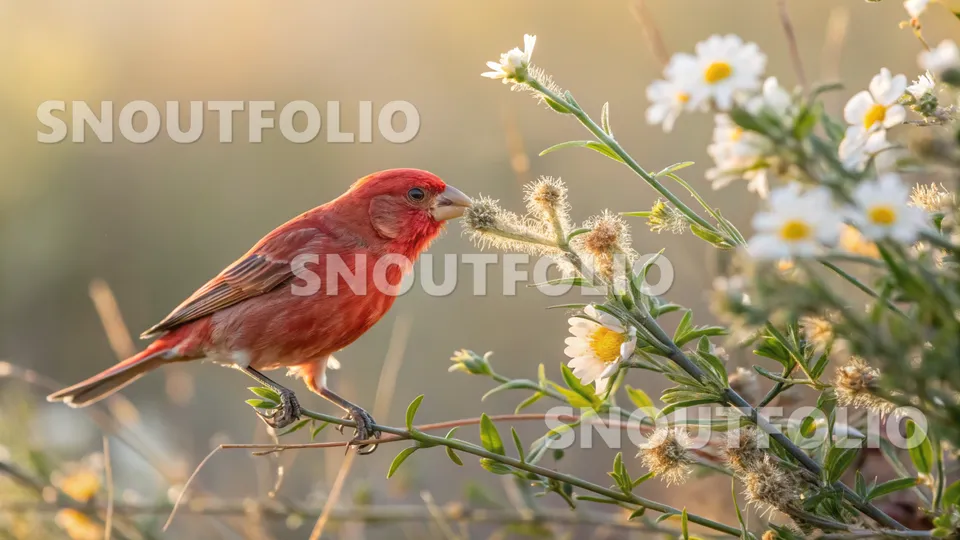 Playful Charm of the Red Pastel Canary