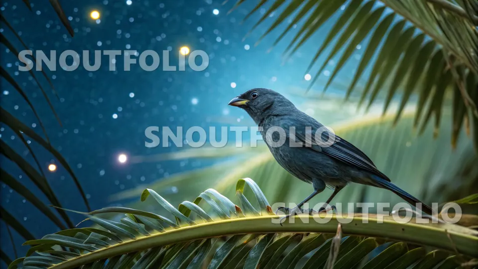 Graceful Sight of the Ebony Star Canary