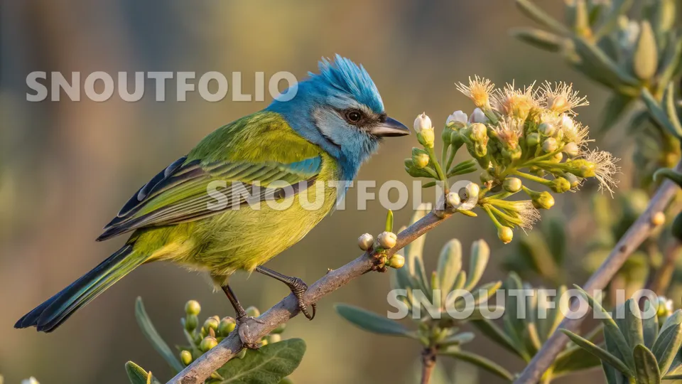 Mighty Pose of the Sapphire Crest Canary