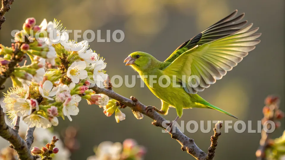 Gentle Silhouette of the Green Star Canary