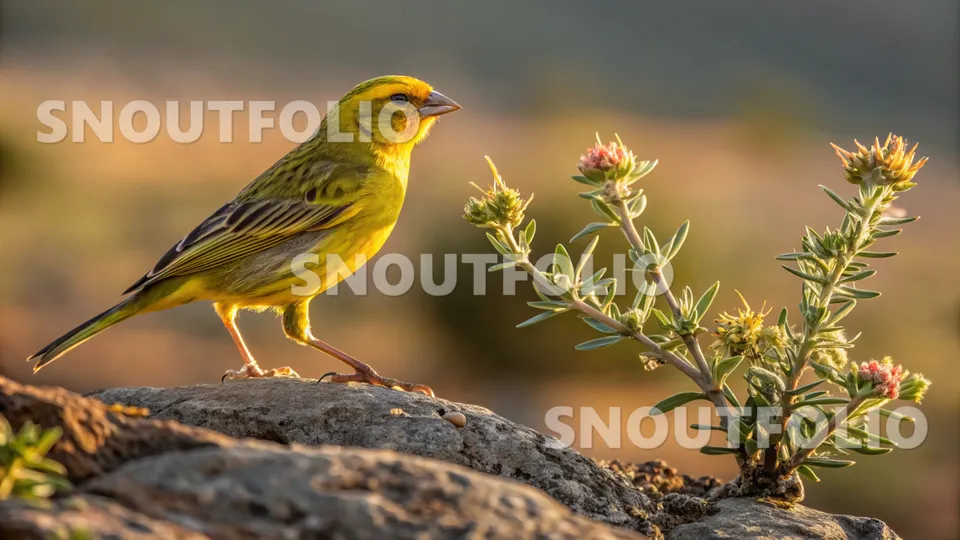Bold Pose of the Yellow Star Canary