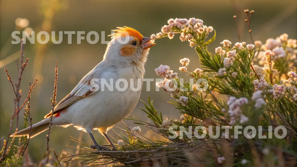 Playful Pose of the Coral Crest Canary
