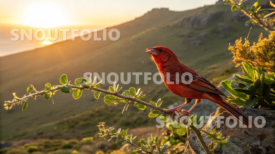 Lively Stride of the Crimson Spark Canary
