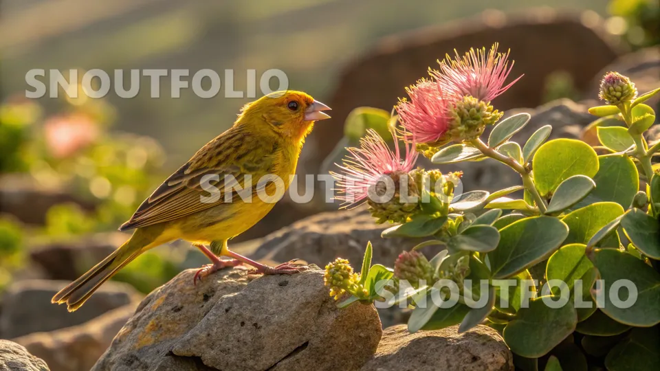 Serene Portrait of the Amber Spark Canary