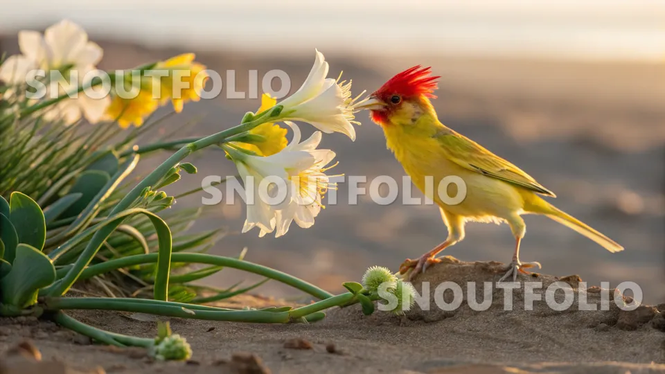 Bold Silhouette of the Red Crest Canary