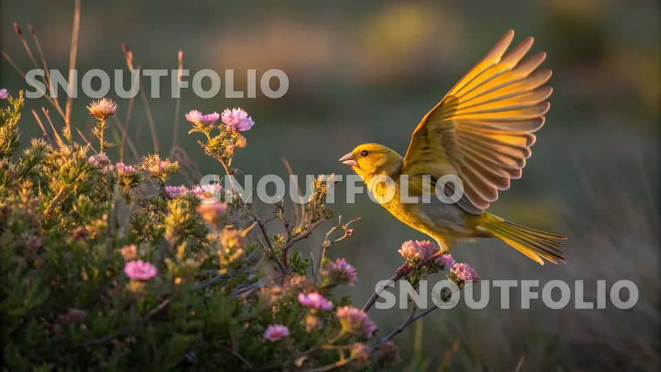 Serene Silhouette of the Golden Spark Canary