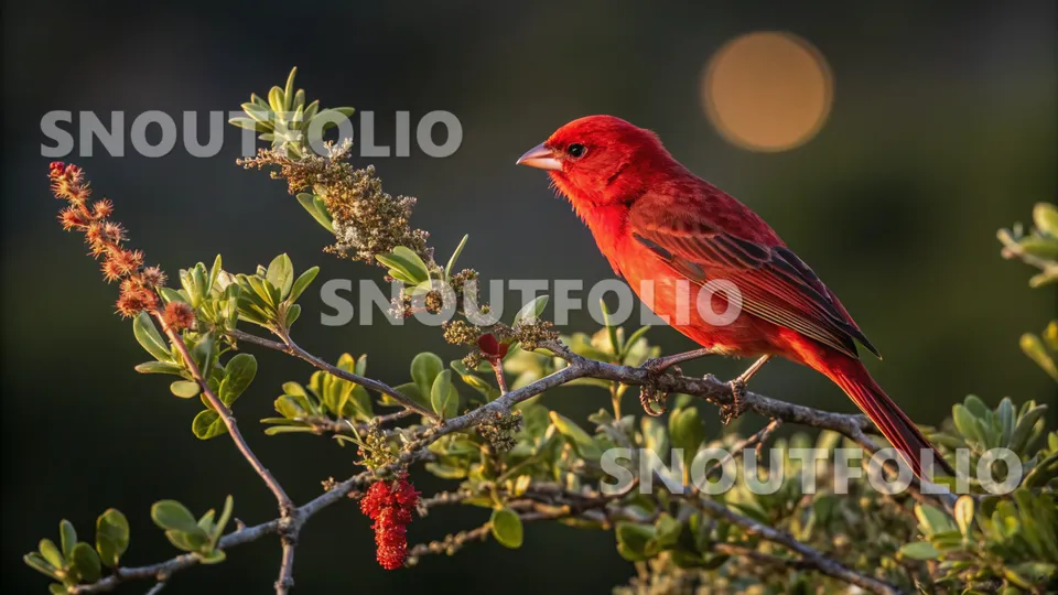 Curious Glimpse of the Crimson Spark Canary