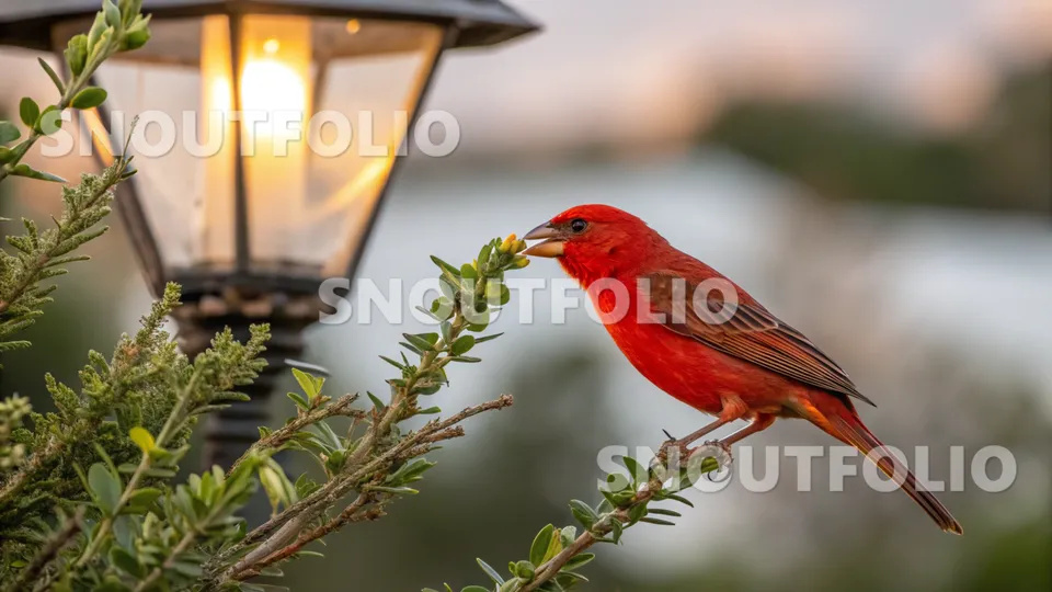 Charming Portrait of the Crimson Dew Canary
