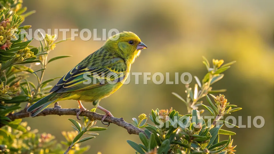 Mighty Silhouette of the Green Mosaic Canary