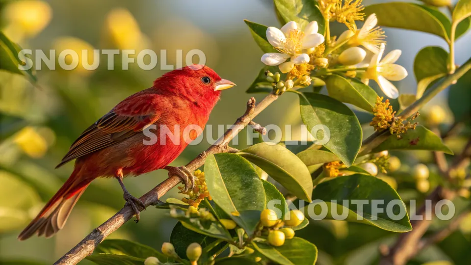 Curious Gaze of the Ruby Star Canary