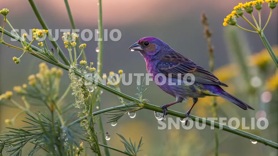 Elegant Pose of the Amethyst Star Canary