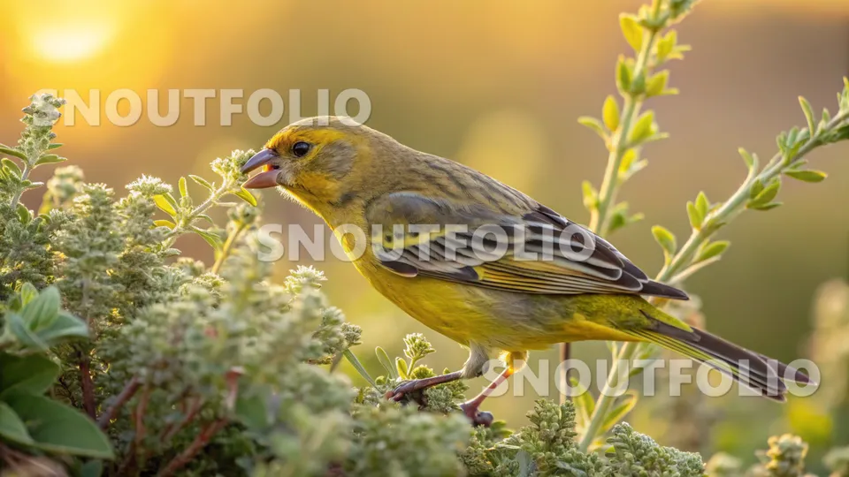 Golden Glimpse of the Yellow Agate Mosaic Canary