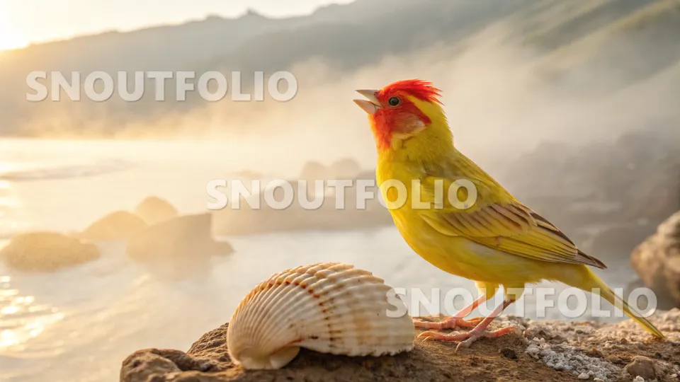 Cheerful Pose of the Ruby Crest Canary