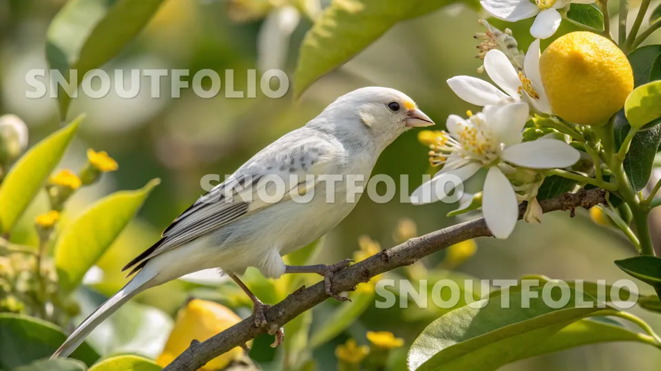 Majestic Whimsy of the White Mosaic Canary