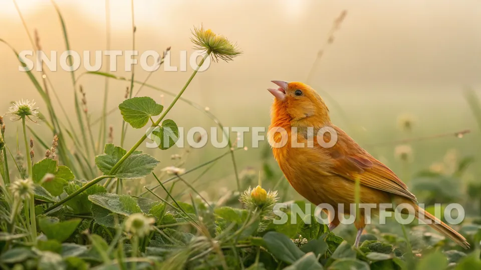 Graceful Pose of the Norwich Canary