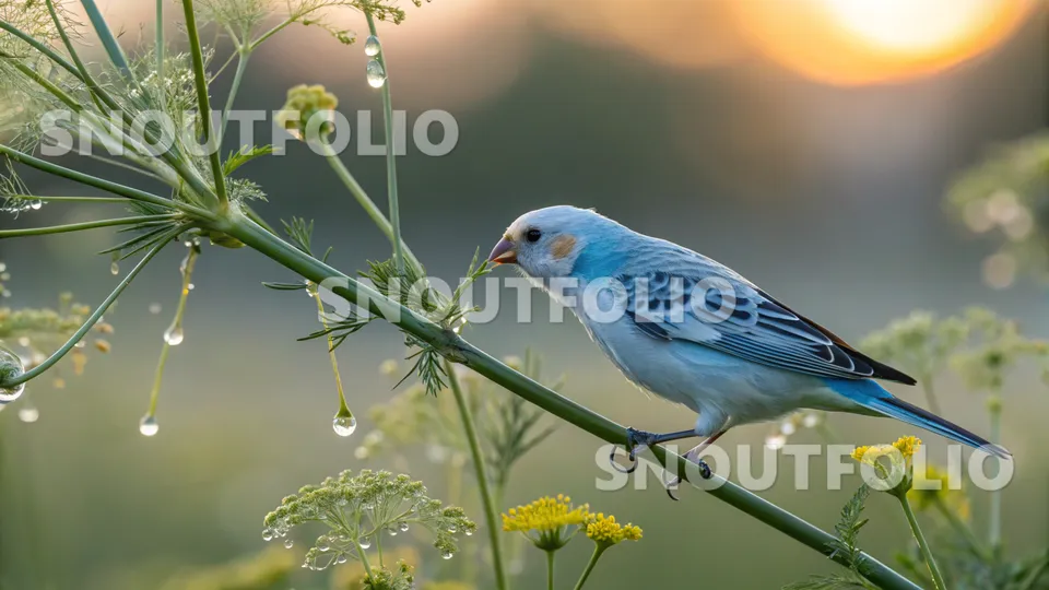 Silent Pose of the Sapphire Mosaic Canary