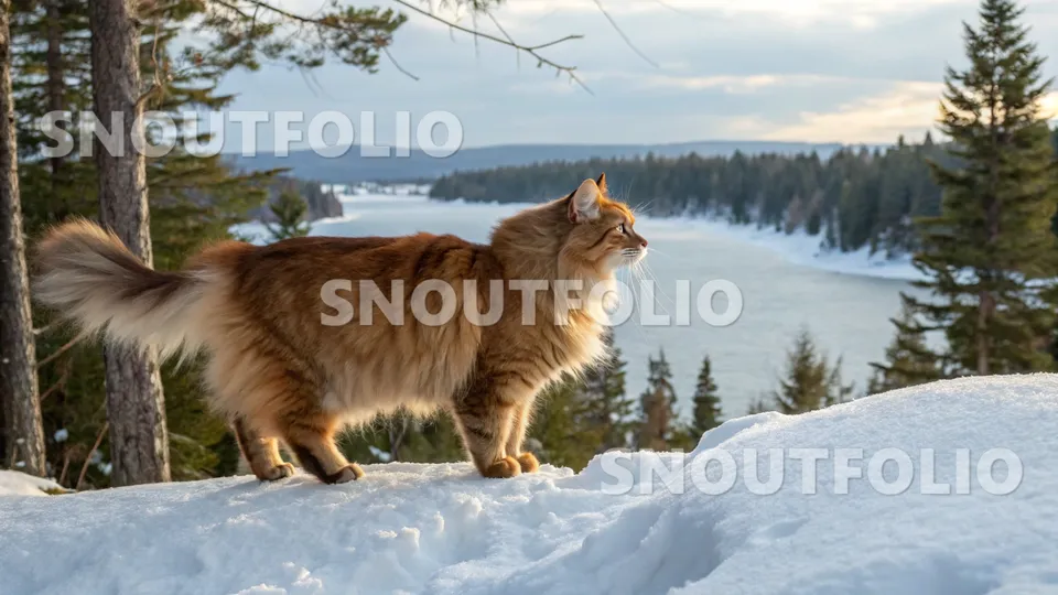 Vivid Echo of the Norwegian Forest Cat Amber