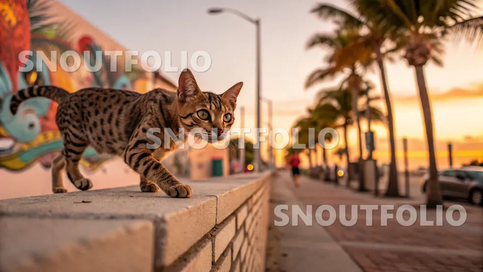 Gentle Stride of the Ocicat