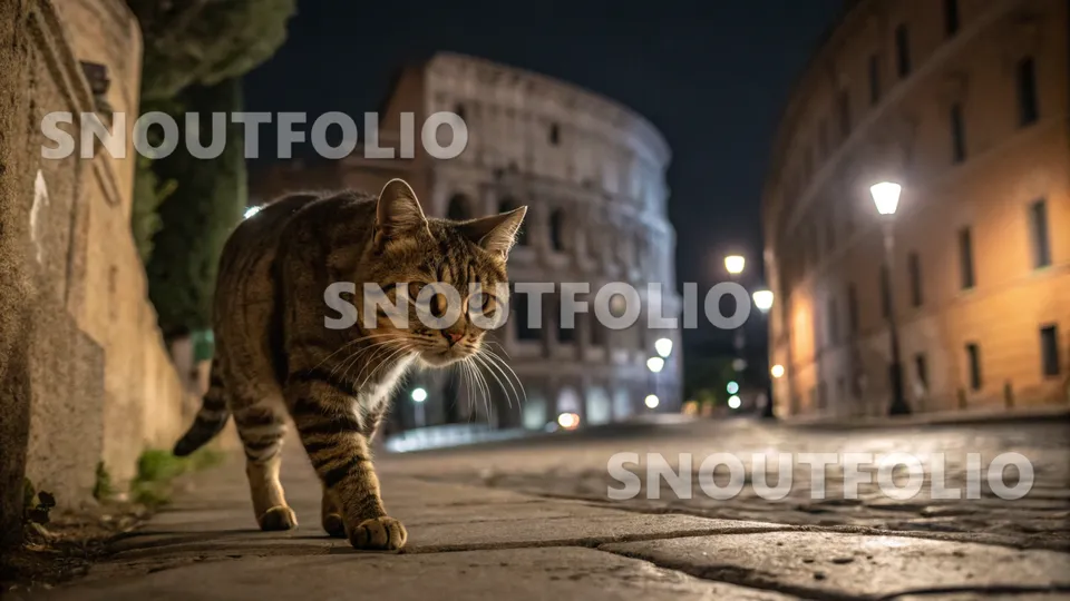 Serene Silhouette of the Alley Cat