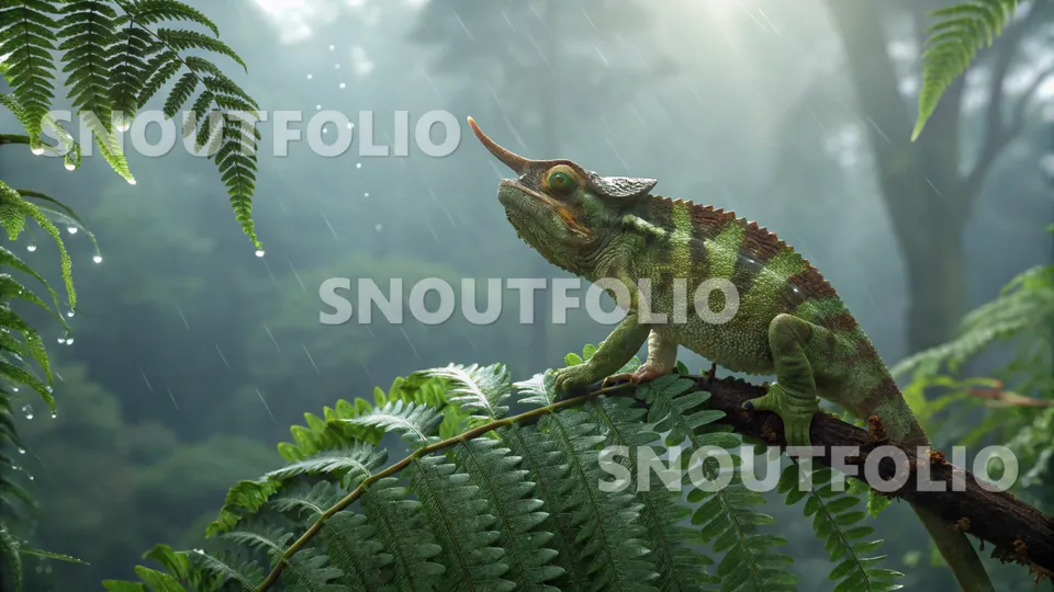 Radiant Whimsy of the Jackson's Chameleon