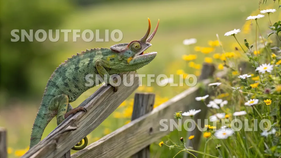 Cheerful Echo of the Jackson's Chameleon