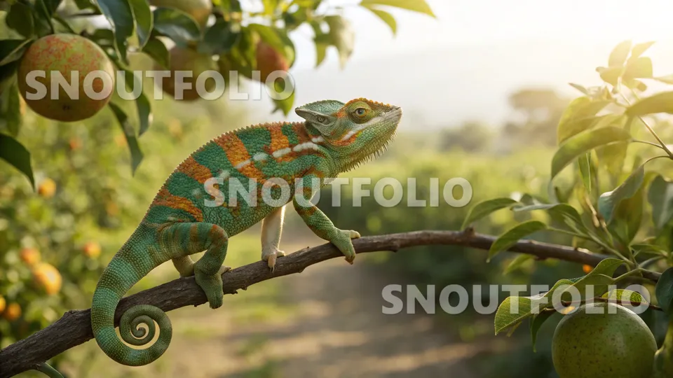 Wild Portrait of the Veiled Chameleon