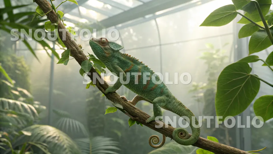 Calm Presence of the Jackson's Chameleon