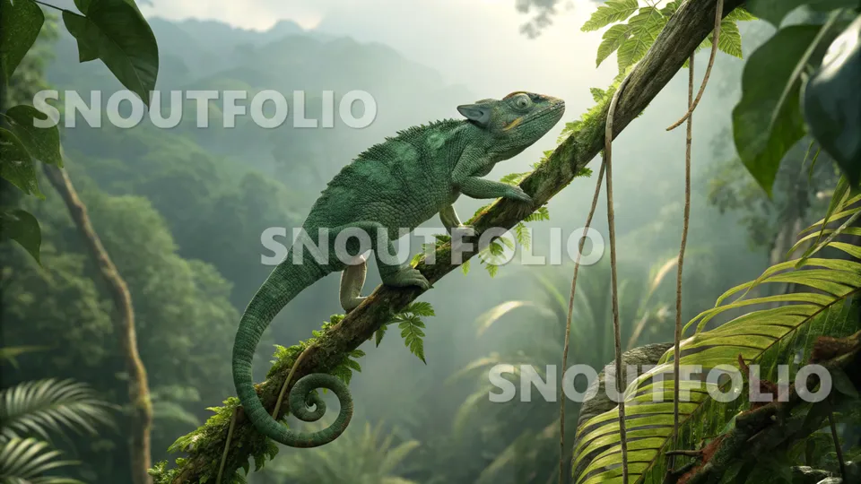 Serene Portrait of the Meller's Chameleon