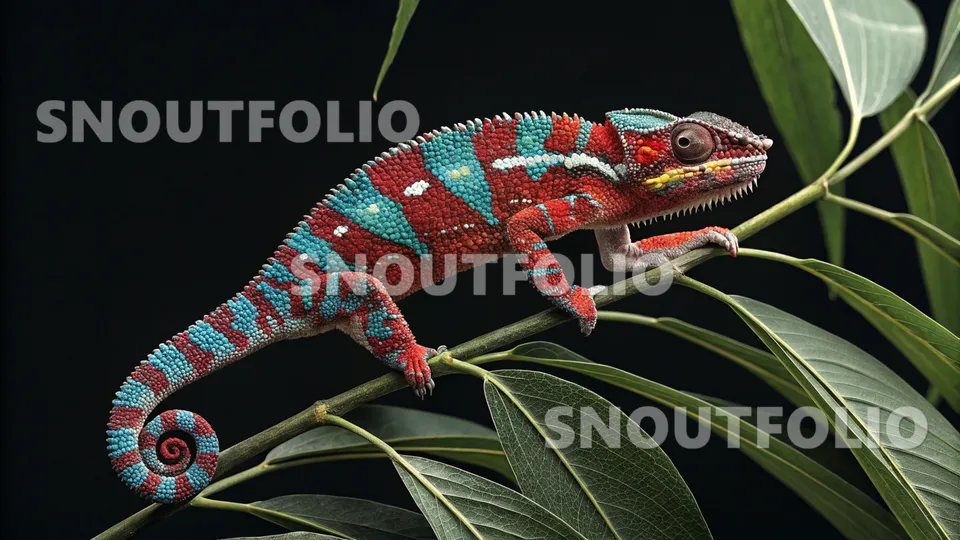 Bright Gaze of the Panther Chameleon