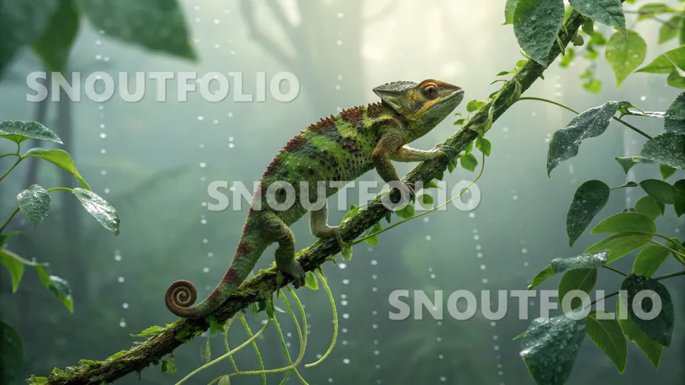 Calm Echo of the Jackson's Chameleon