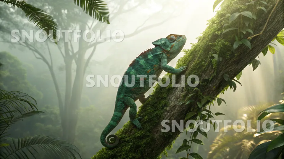 Bold Silhouette of the Meller's Chameleon