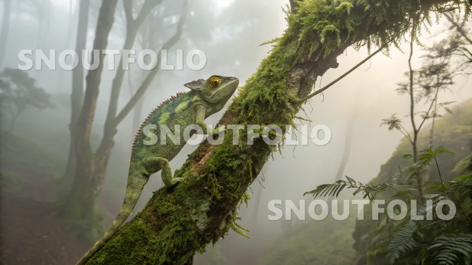 Serene Silhouette of the Jackson's Chameleon