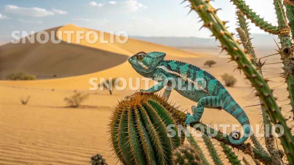 Radiant Glimpse of the Veiled Chameleon