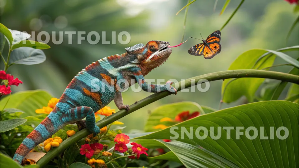 Playful Companion of the Panther Chameleon