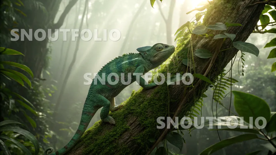 Calm Journey of the Meller's Chameleon