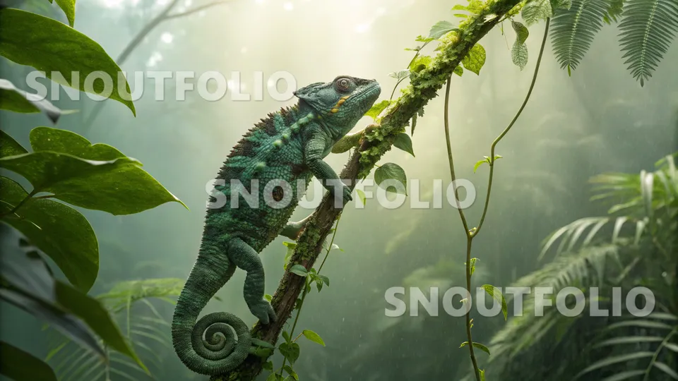 Charming Glimpse of the Meller's Chameleon