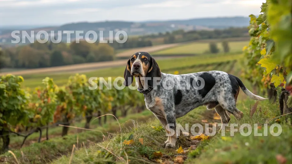 Bold Pose of the Basset Bleu de Gascogne