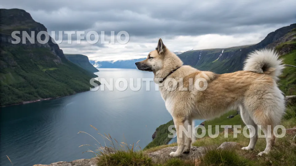 Serene Silhouette of the Norwegian Buhund