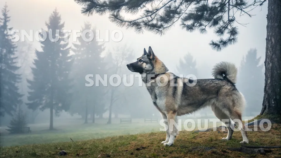 Lively Gaze of the Norwegian Elkhound