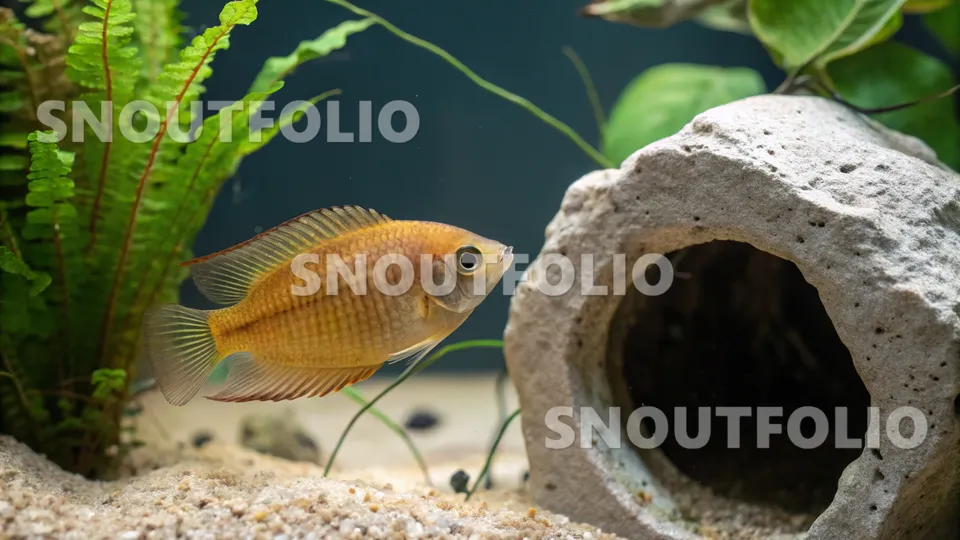 Playful Spark of the Honey Dwarf Gourami