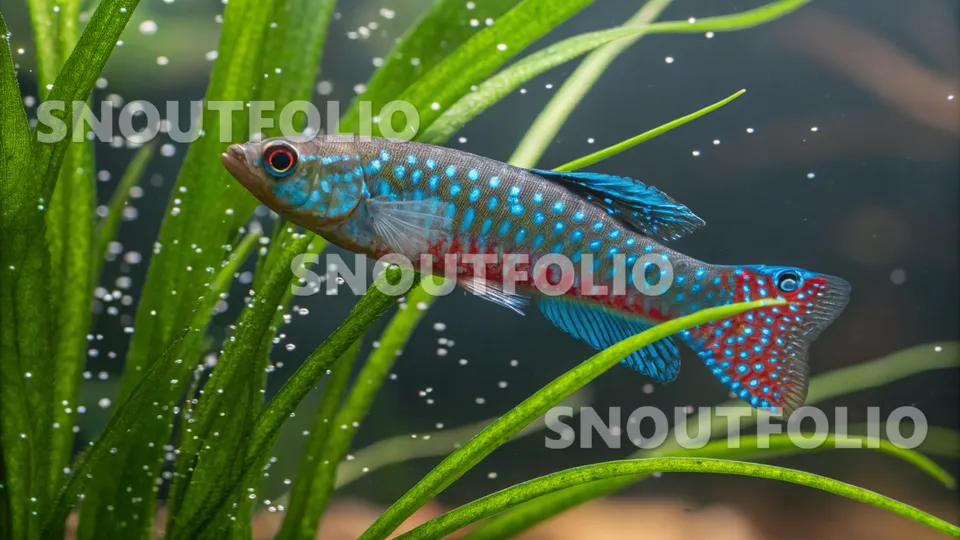 Quiet Presence of the Blue Lyretail Killifish