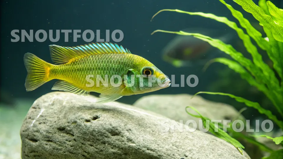 Quiet Spark of the Green Ram Cichlid