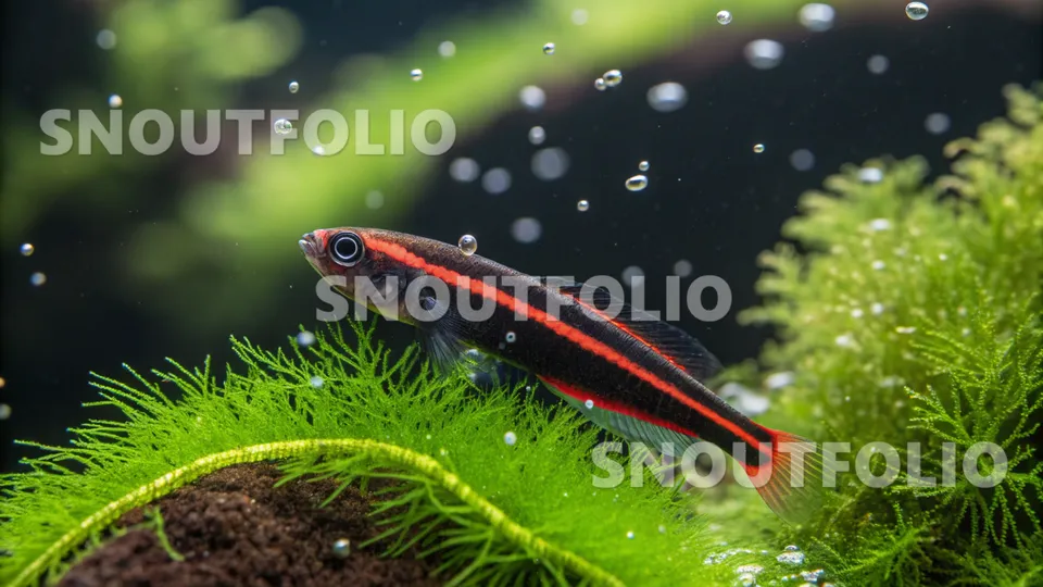 Noble Silhouette of the Red Neon Goby